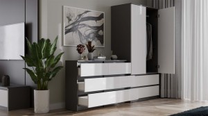Komoda MALWA M6 120 - antracit + bílá (13/14)