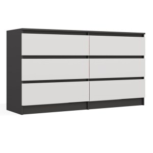 Komoda MALWA M6 140 - antracit + bílá