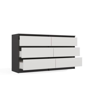 Komoda MALWA M6 140 - antracit + bílá (2/14)