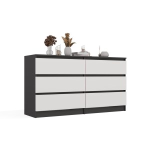 Komoda MALWA M6 140 - antracit + bílá (3/14)