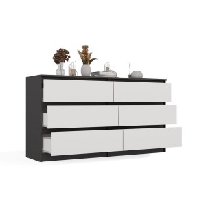 Komoda MALWA M6 140 - antracit + bílá (4/14)