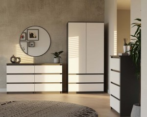 Komoda MALWA M6 140 - antracit + bílá (8/14)