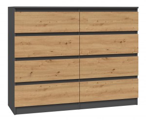 KOMODA MALWA M8 120 - ANTRACYT / DĄB ARTISAN