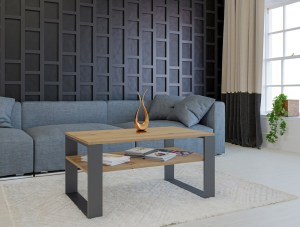 Konferenční stolek MODERN 1P Dub artisan + antracit (5/6)