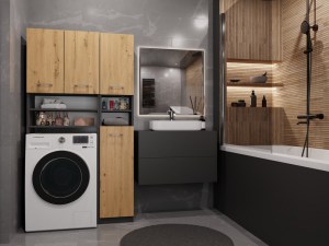 Koupelnová sestava MARPOL DK Antracit + dub artisan (4/10)