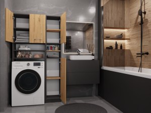 Koupelnová sestava MARPOL DK Antracit + dub artisan (10/10)