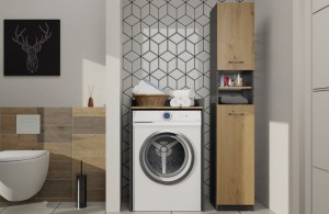 Koupelnová skříňka MARBELA Antracit + dub artisan (4/6)