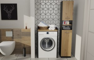 Koupelnová skříňka MARBELA Antracit + dub artisan (5/6)