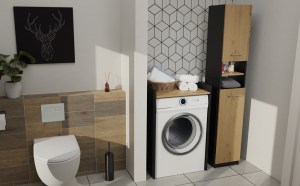 Koupelnová skříňka MARBELA Antracit + dub artisan (6/6)