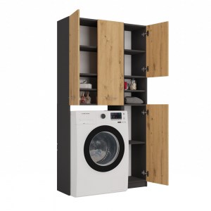 Koupelnová skříňka MARPOL DD Antracit + dub artisan (2/10)