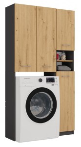 Koupelnová skříňka MARPOL DD Antracit + dub artisan (6/10)