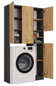Koupelnová skříňka MARPOL DD Antracit + dub artisan (7/10)