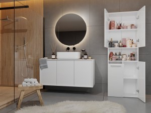 Koupelnová skříňka NEL DK 1K 60 Bílá (11/14)