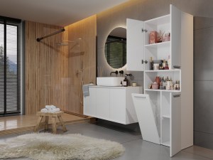 Koupelnová skříňka NEL DK 1K 60 Bílá (13/14)