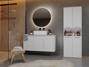 Koupelnová skříňka NEL DK 1K 60 Bílá (14/14)