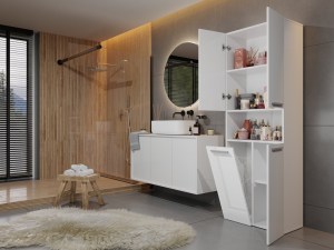 Koupelnová skříňka NEL DK 1K 60 Bílý lesk (12/14)