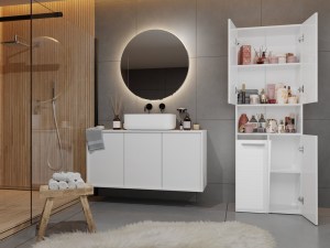 Koupelnová skříňka NEL DK 1K 60 Bílý lesk (13/14)