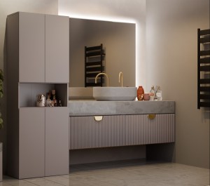 Koupelnová skříňka NEL DK 1K 60 hnědošedá (10/13)