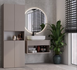 Koupelnová skříňka NEL DK 1K 60 hnědošedá (12/13)
