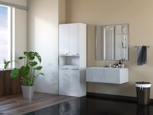 Koupelnová skříňka NEL DK 2K 60 Bílý lesk (7/14)