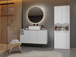 Koupelnová skříňka NEL DK 2K 60 Bílý lesk (13/14)
