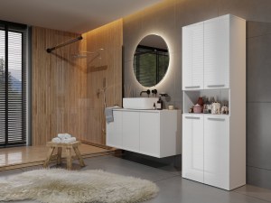 Koupelnová skříňka NEL DK 2K 60 Bílý lesk (14/14)