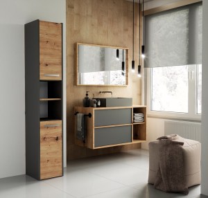 Koupelnová skříňka S30 Antracit + dub artisan (7/13)