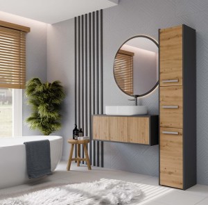 Koupelnová skříňka S33 Antracit + dub artisan (9/9)