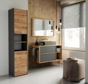 Koupelnová skříňka S40 Antracit + dub artisan (6/15)