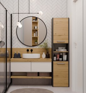 Koupelnová skříňka S40 Antracit + dub artisan (14/15)