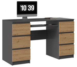 Počítačový stůl KUBA antracit + dub artisan (12/16)