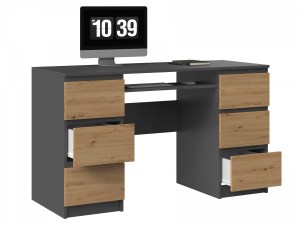 Počítačový stůl KUBA antracit + dub artisan (15/16)
