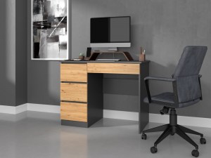 Psací stůl MIJAS levý antracit + dub artisan (9/15)
