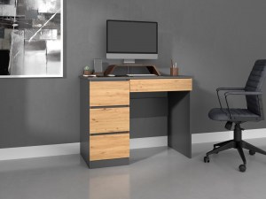Psací stůl MIJAS levý antracit + dub artisan (10/15)