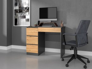Psací stůl MIJAS levý antracit + dub artisan (13/15)