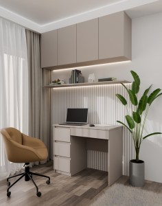 Psací stůl MIJAS levý hnědošedý (4/4)