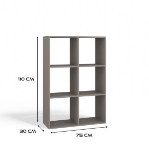 Regál MALAX 2X3 hnědošedý (6/9)