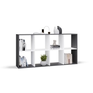Regál MALAX 2X4 - antracit + bílá