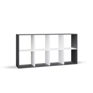 Regál MALAX 2X4 - antracit + bílá (2/7)