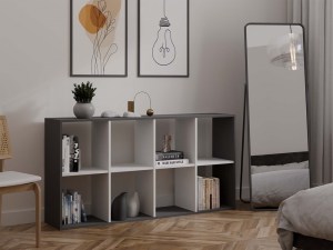 Regál MALAX 2X4 - antracit + bílá (5/7)