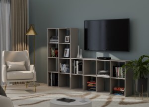Regál MALAX 2X4 hnědošedá (7/7)