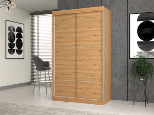 Šatní skříň IGA 120 dub artisan s ozdobnou lištou (7/13)