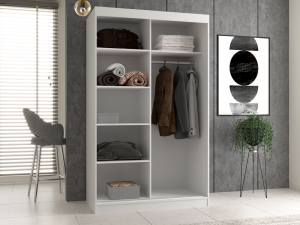 Šatní skříň IGA 120 se zrcadlem a ozdobnou lištou Dub artisan (4/5)