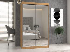 Šatní skříň IGA 120 se zrcadly dub artisan (7/11)