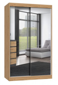 Šatní skříň IGA 120 se zrcadly dub artisan (8/11)