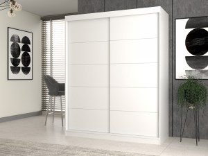 Šatní skříň IGA 160 bílá s ozdobnou lištou (10/15)