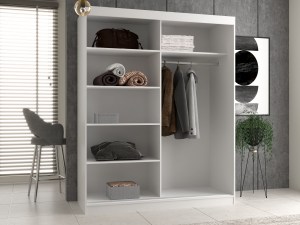 Šatní skříň IGA 160 bílá s ozdobnou lištou (11/15)