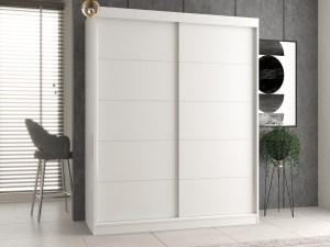 Šatní skříň IGA 160 bílá s ozdobnou lištou (13/15)