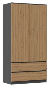 Šatní skříň MALWA SS-90 Antracit + dub artisan (5/9)