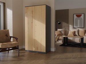 Šatní skříň SD-90 Antracit + dub artisan (7/7)